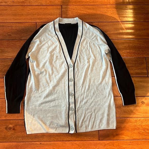 ATM Anthony Thomas Melillo Wool, Silk & Cashmere Blend Colorblock Cardigan Mediu - Picture 1 of 10